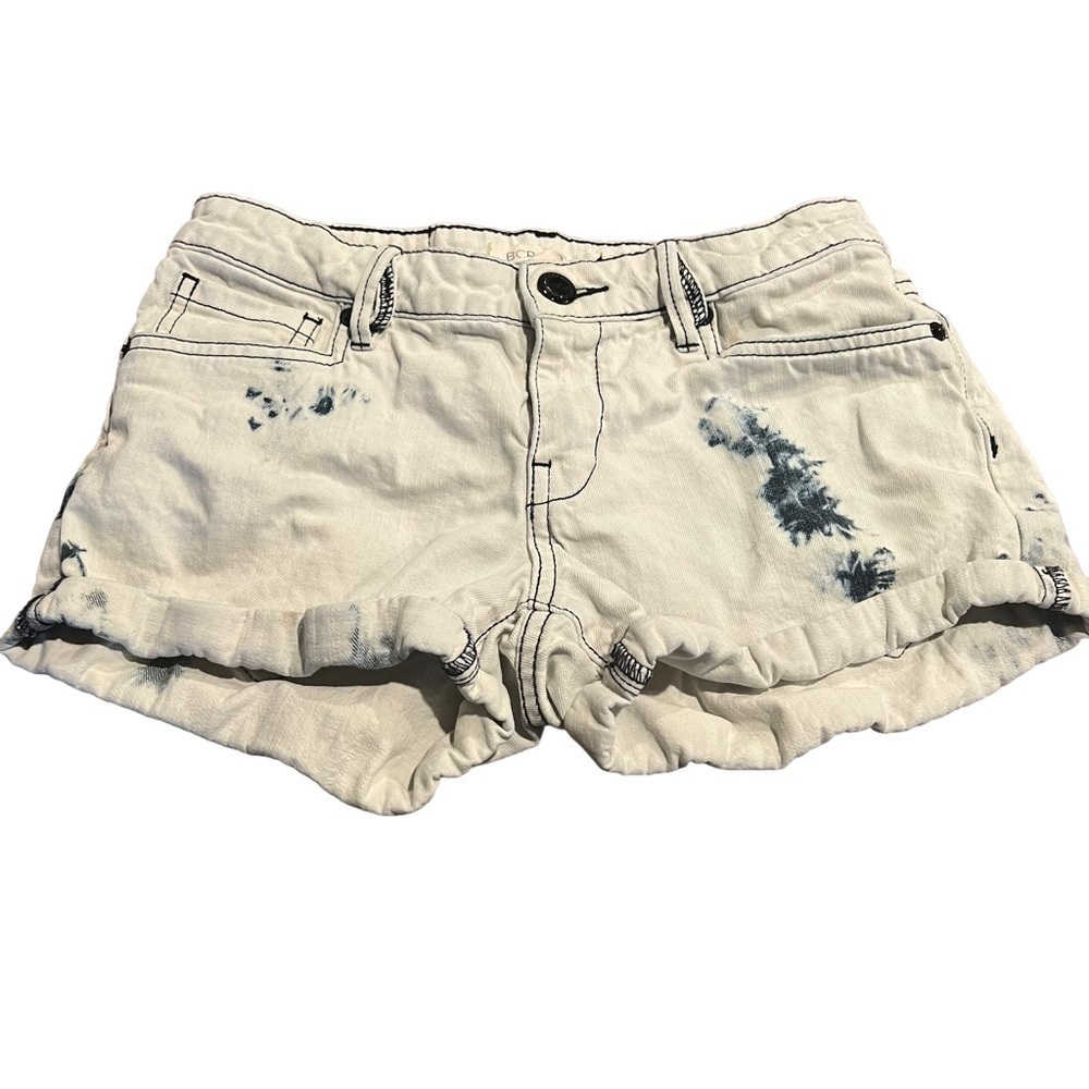 BCBG GENERATION Women’s Denim Jean Bleach Cuffed Shorts Size 24